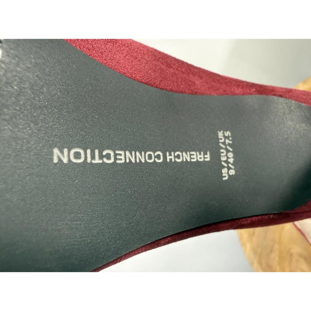 French Connection Burgundy Suede Pointed Toe Stiletto Heels Size 9 NWB - Picture 8 of 14